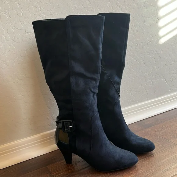 chinese dress ladies Capri Dress Boots: Stylish and Comfortable Footwear for Any Occasion 9 / Gray Suede / Slim main image 1